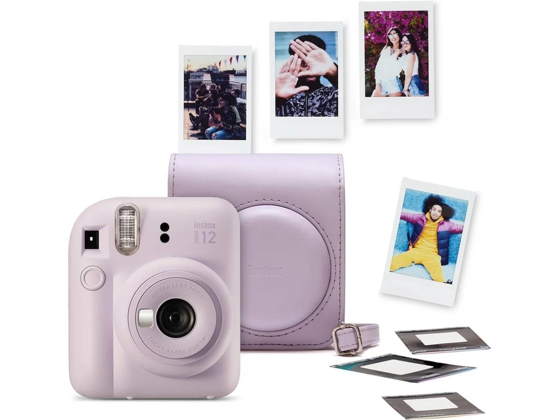bf8e8fe68e67db8825a7ba82879874b8430bb152 Kit de cámara instantánea Instax Mini 12 (Lila) - Imagen 1